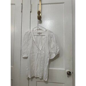 Loft women’s size large cotton white blouse